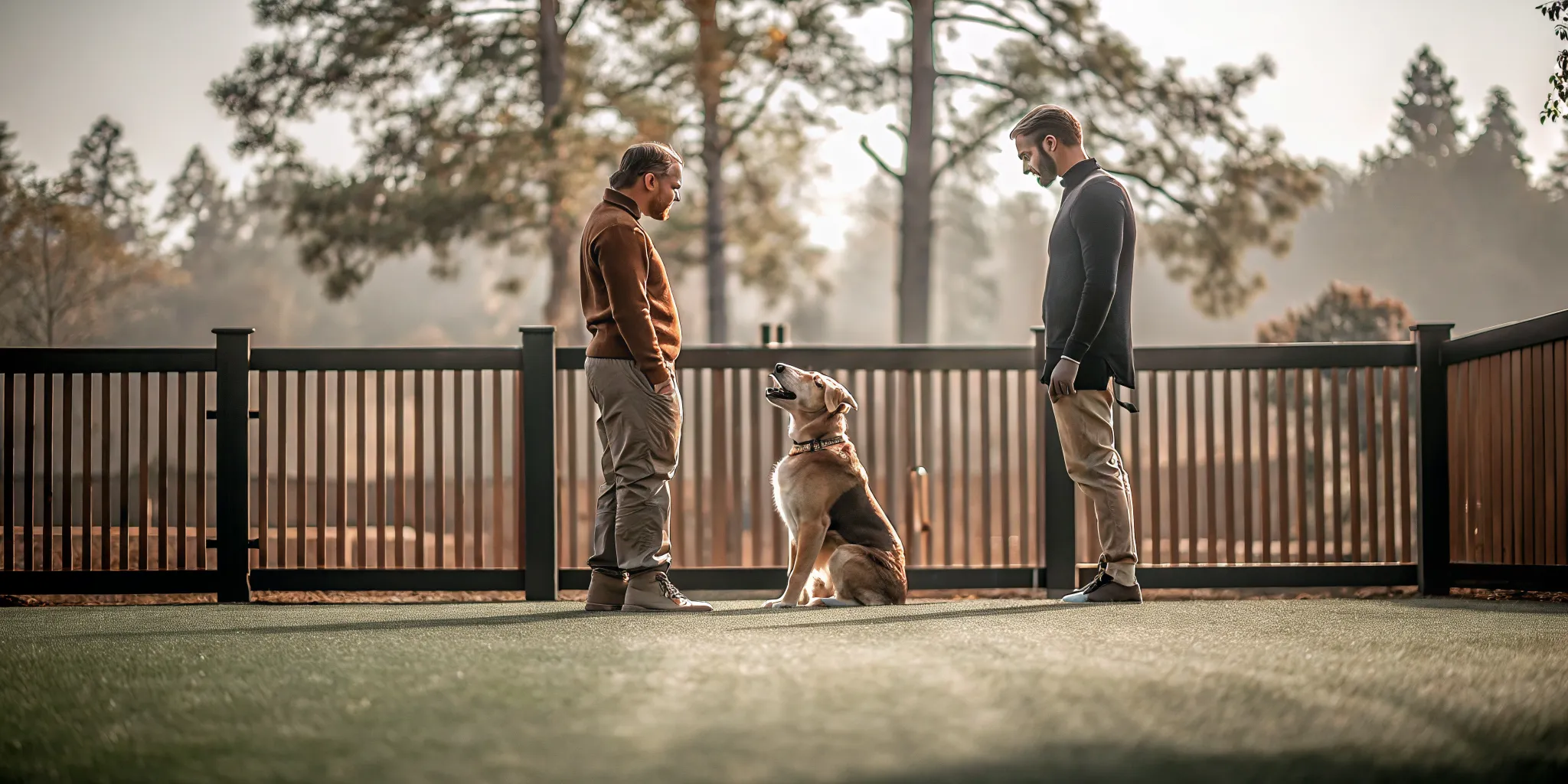 Board and train timeline practice with a calm dog and trainer