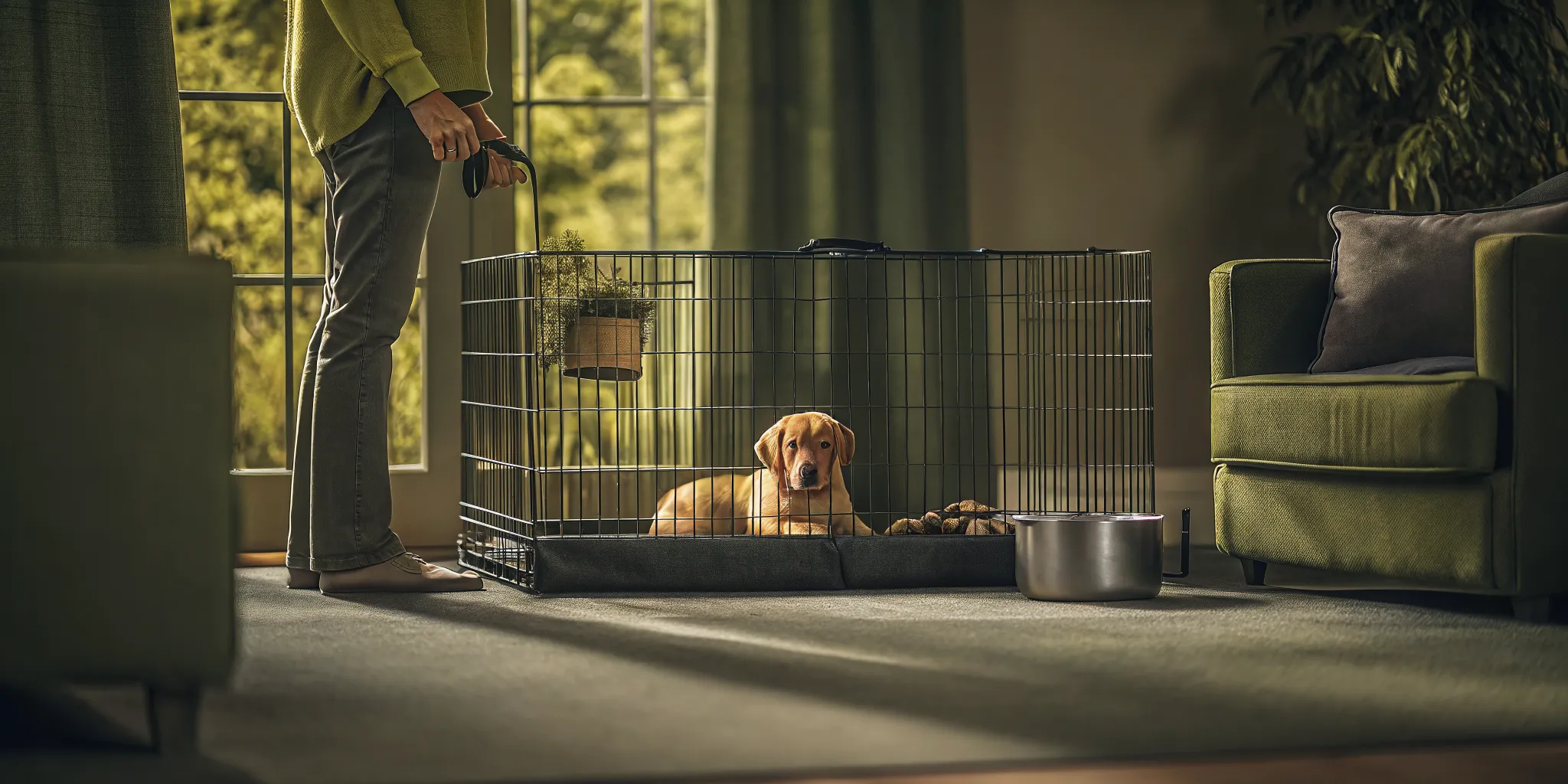 Puppy practicing a calm routine before board and train