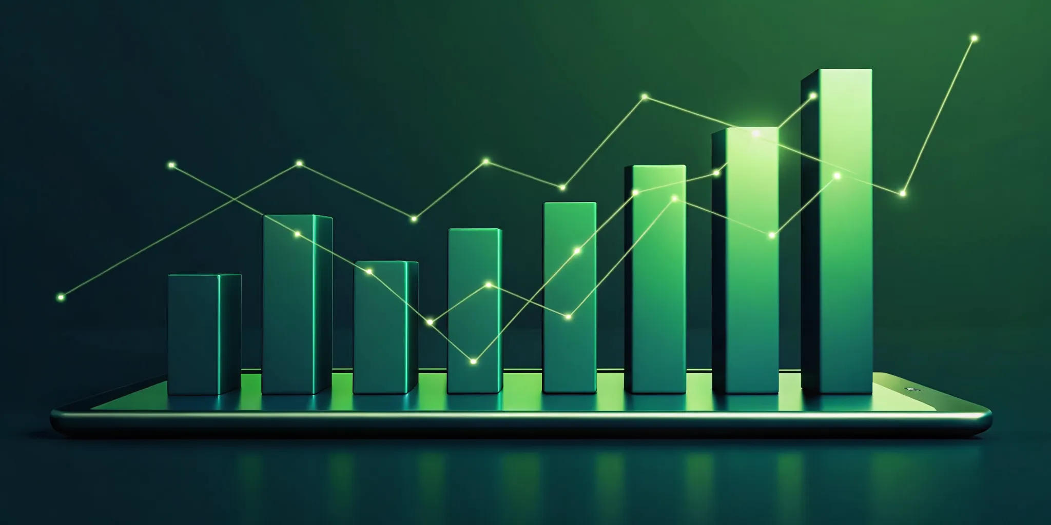 Sleek professional financial bar chart showing real estate investment performance and returns on Growvest