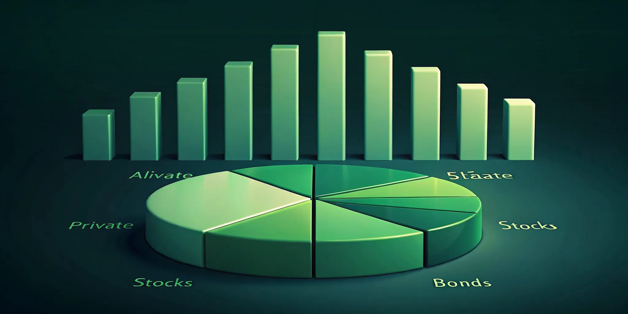 Portfolio diversification chart showing allocation percentages to private real estate debt alongside public equities and fixed-income investments