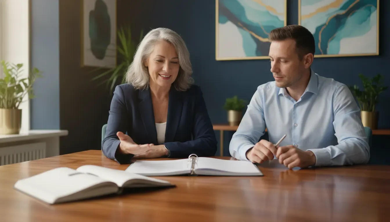 Pre-retiree reviewing a coordinated IUL and 401(k) retirement plan with an advisor