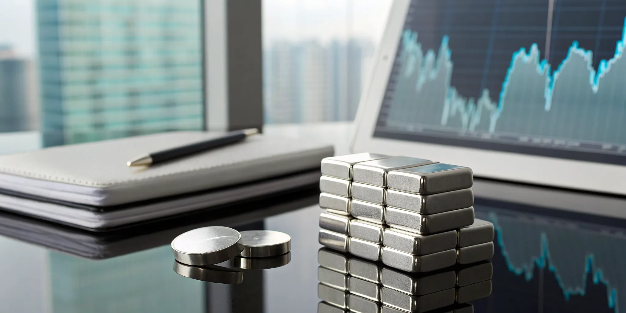 A chart showing the current silver price in the USA with physical silver bars and coins.