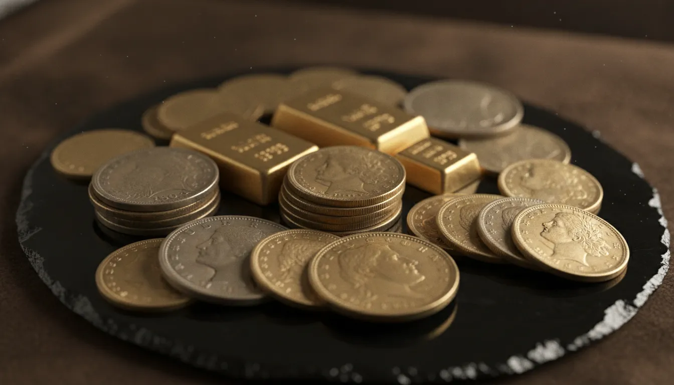 Rare U.S. coins and gold bullion collection arranged for sale