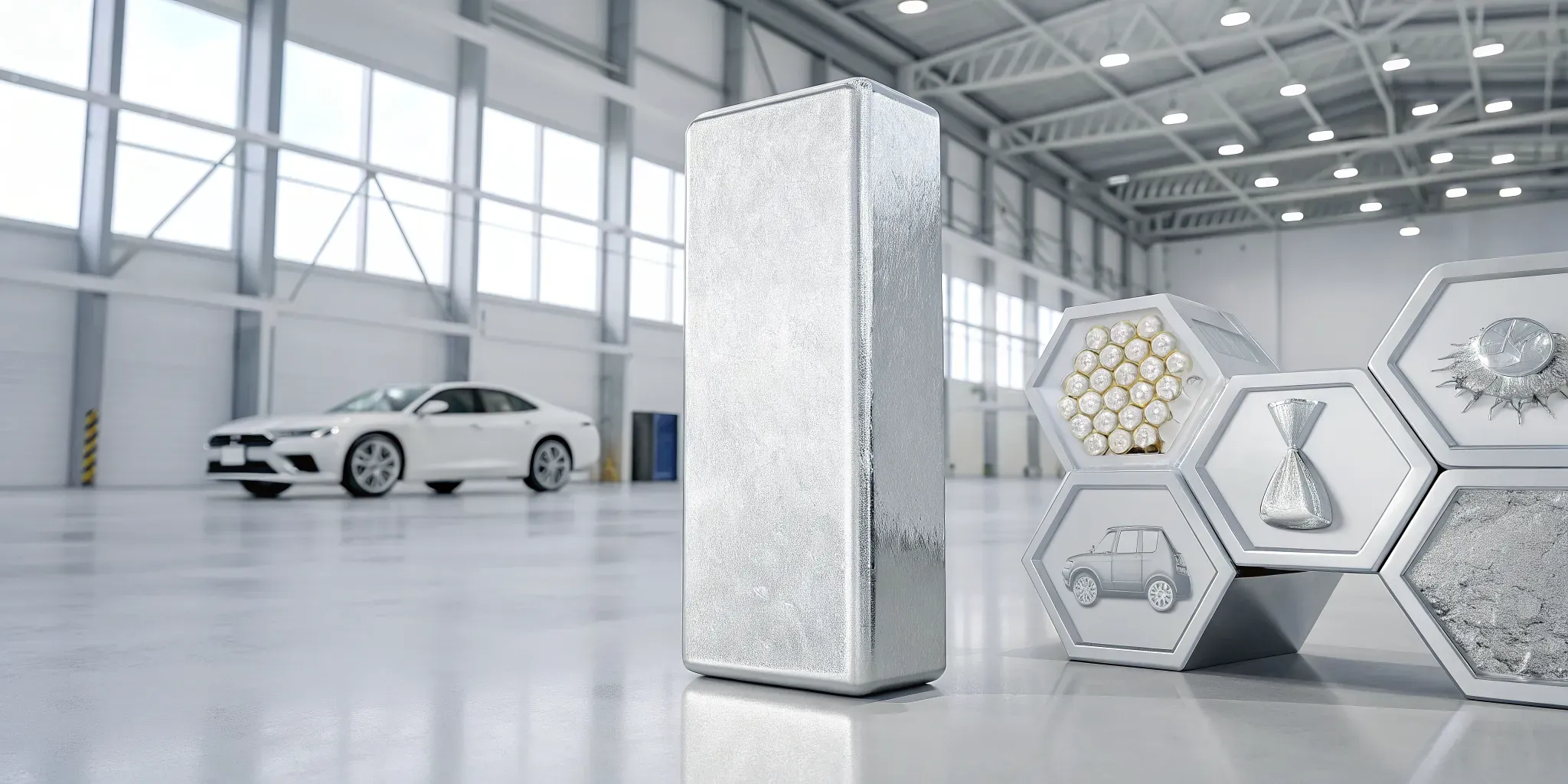 A palladium bullion bar with automotive and industrial icons, key drivers of the palladium price.