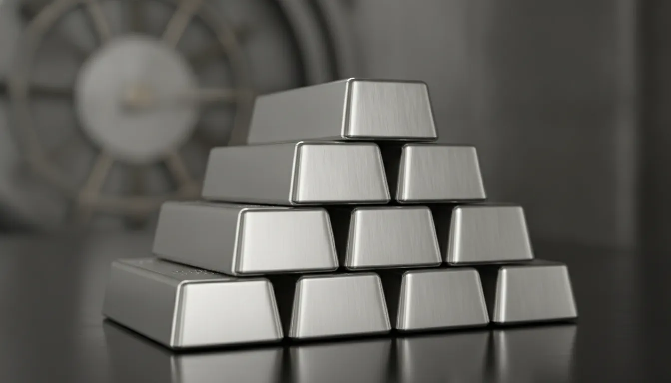 Palladium bars stacked with metallic sheen
