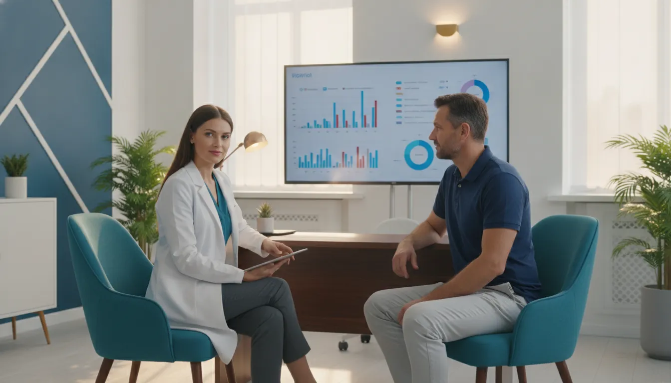 Clinician discussing weight loss plateau support with a patient
