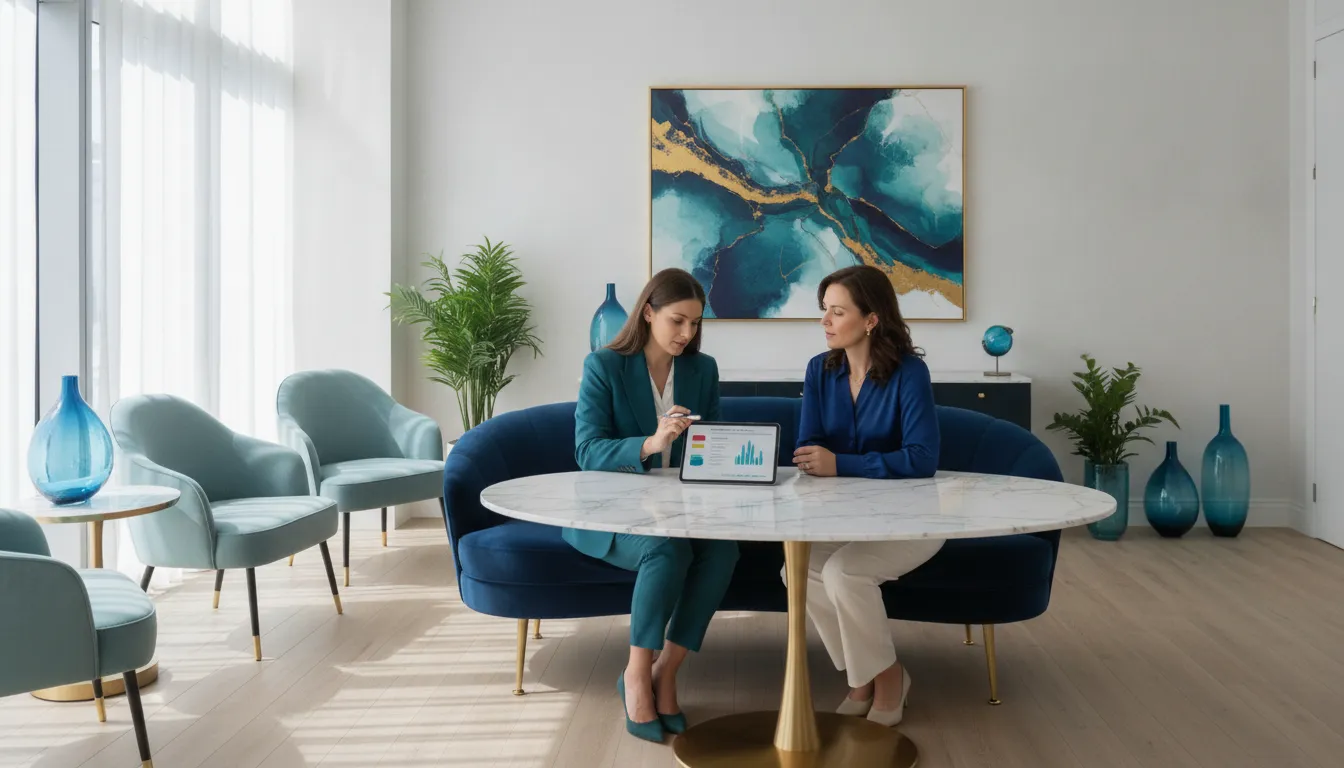 Wellness professional reviewing a personalized weight-management plan with a client