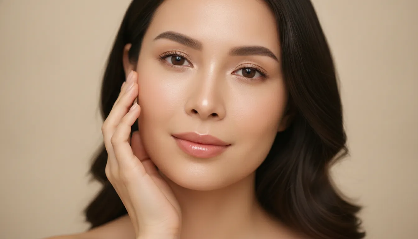 Close-up of a woman with smooth, glowing skin after a microneedling series
