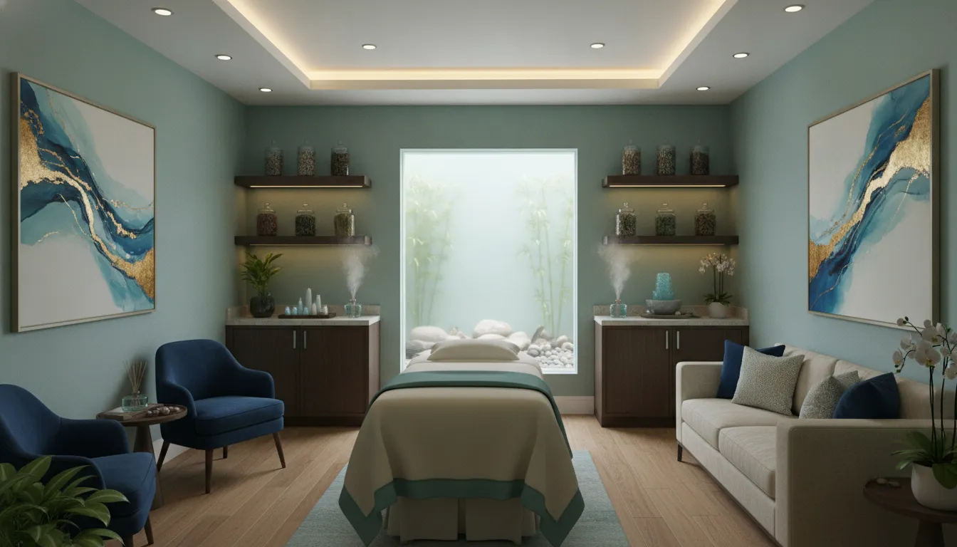 Serene luxury treatment room at Wilmarwell Aesthetics & Wellness