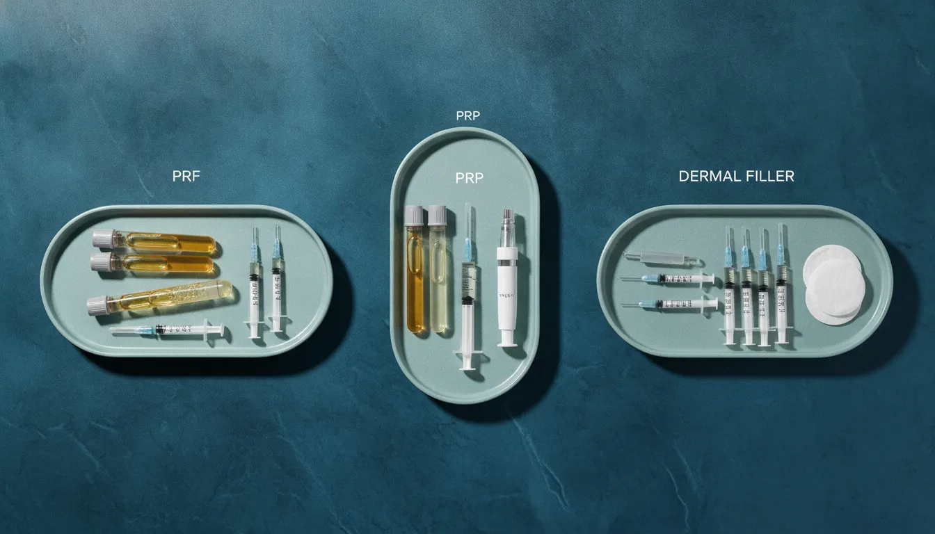 Comparison of PRF, PRP, and under-eye treatment approaches