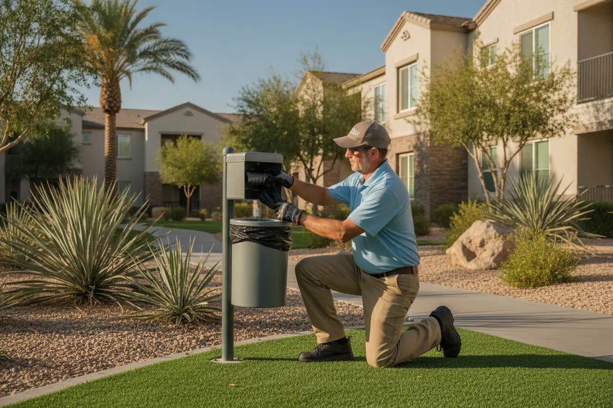 Commercial pet waste removal bid checklist Las Vegas includes checking and maintaining dog waste stations