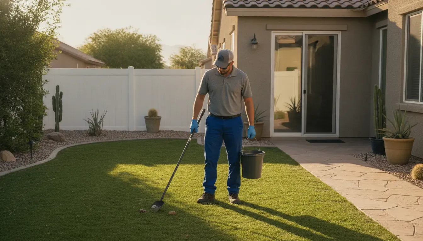 Clean Las Vegas backyard prepared for a home showing after dog poop cleanup