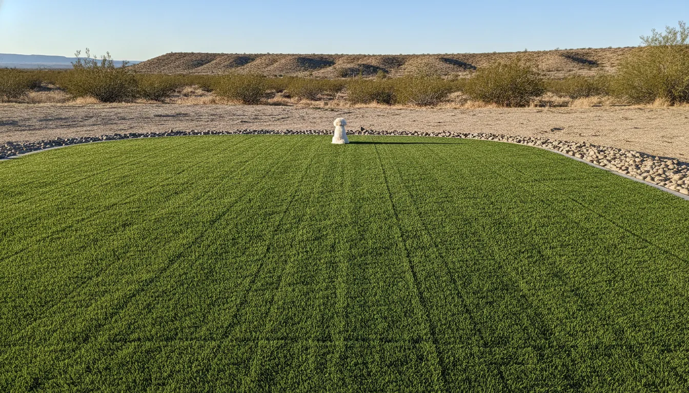 Clean artificial grass after pet turf treatment