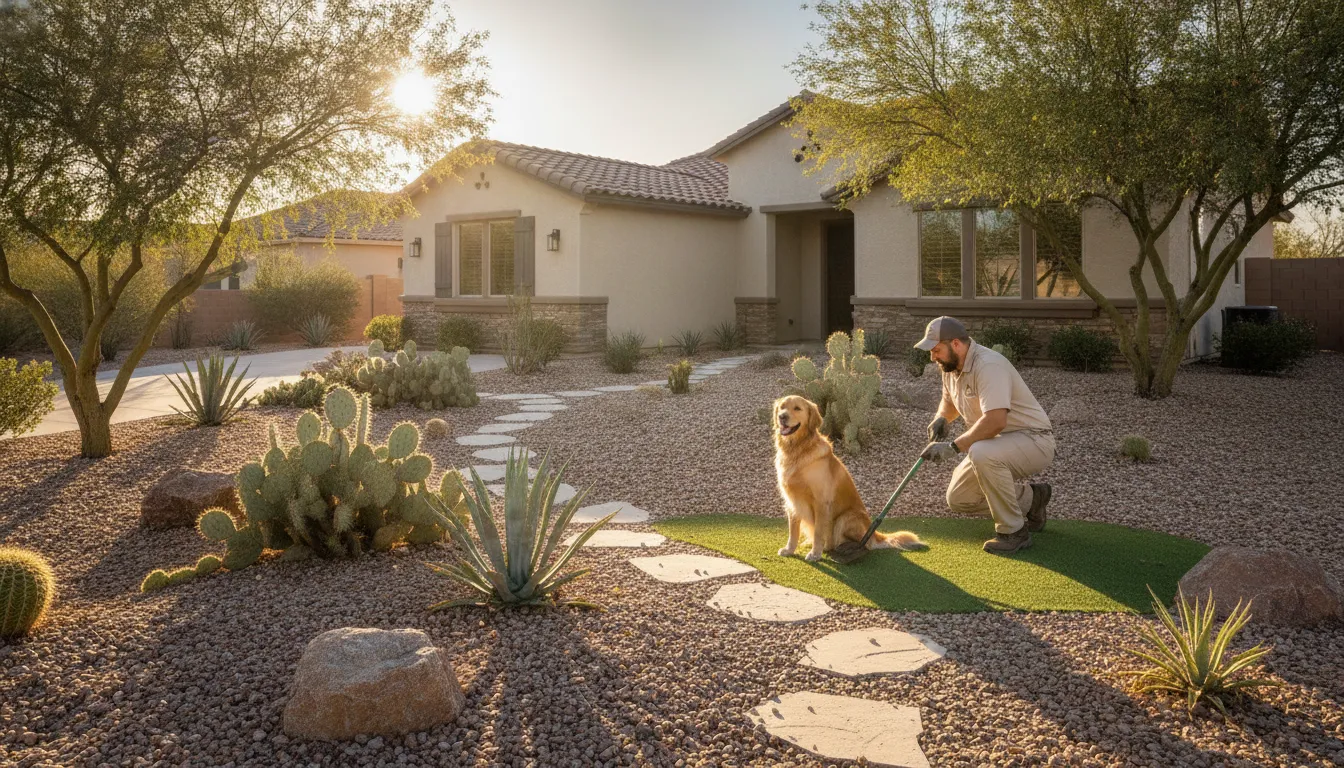 Pet waste cleanup service keeping a residential yard clean