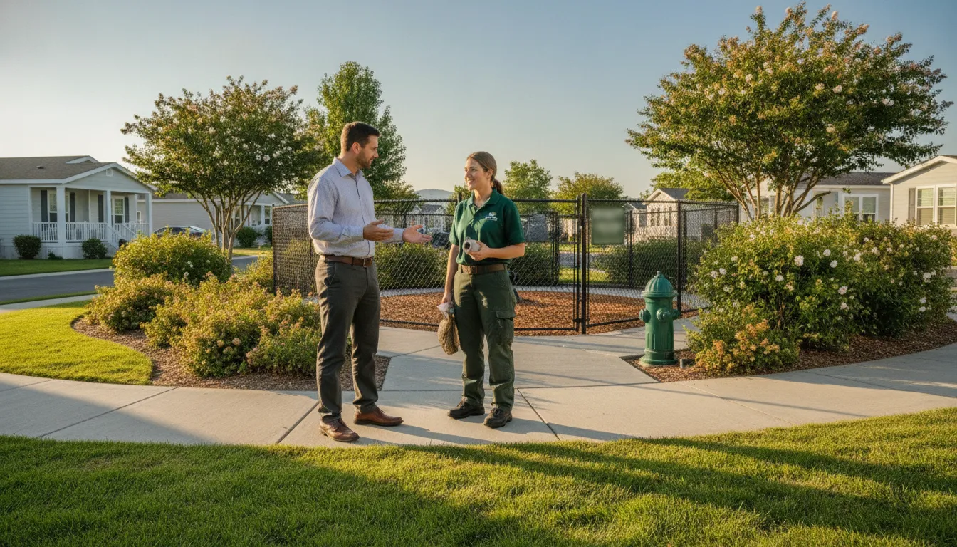 Property manager comparing a mobile home park pet waste service proposal