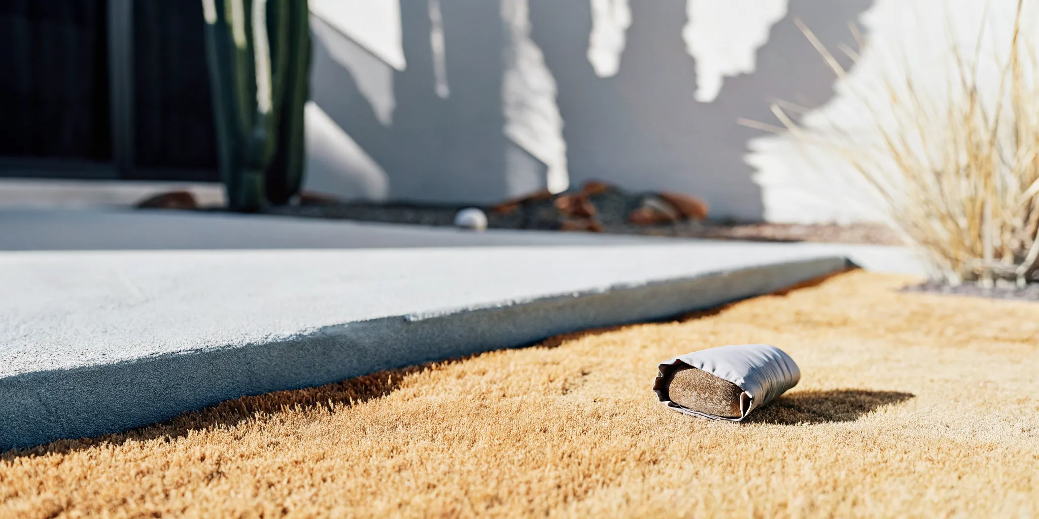 Dog waste left on a residential lawn in a Las Vegas neighborhood showing the health hazard