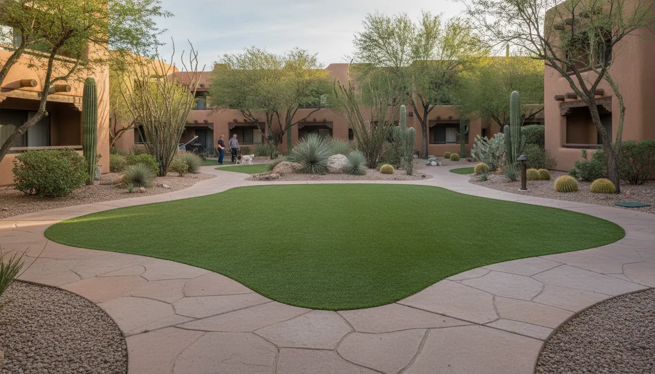 Clean condominium pet waste removal service dog relief area