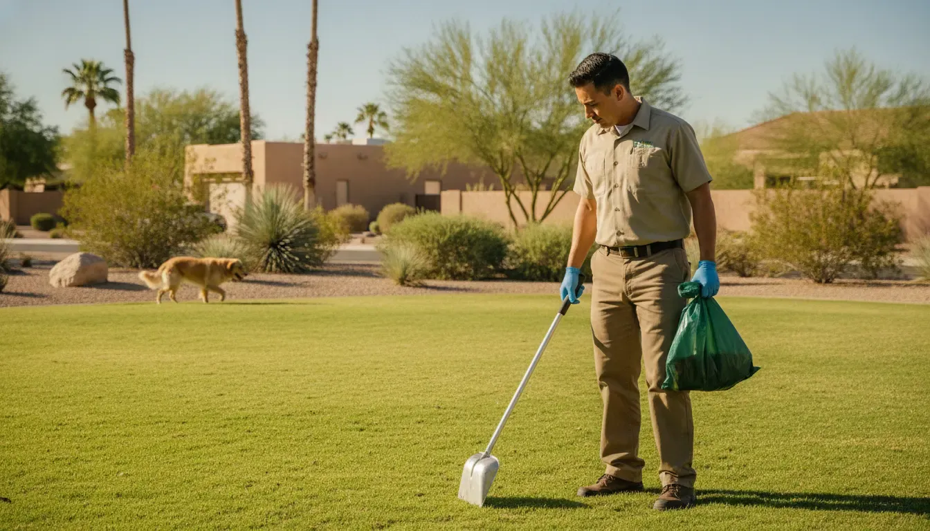 Bright clean backyard after professional dog poop cleanup