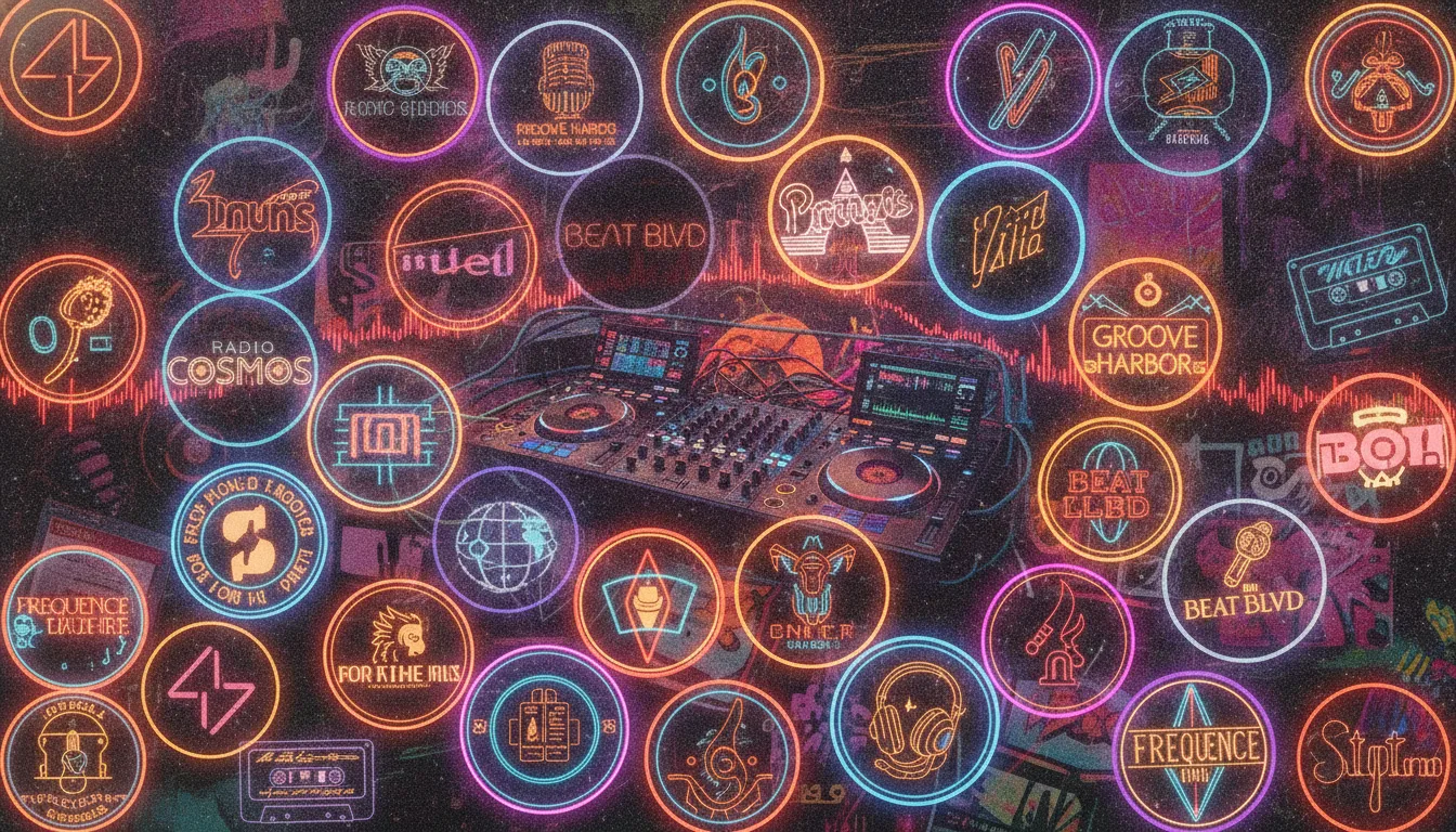 How Boutique Music Streaming Platforms Are Changing Discovery 1 Human curators selecting tracks in a modern radio broadcasting studio, illustrating boutique music streaming platforms