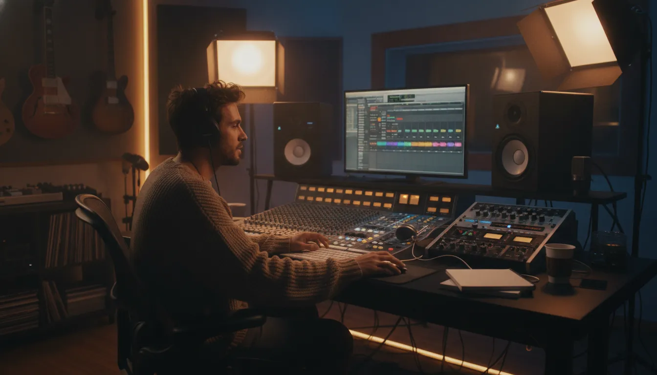 Radio Ready Song: A Practical Submission Checklist 1 Producer checking the mix of a radio ready song on studio monitors