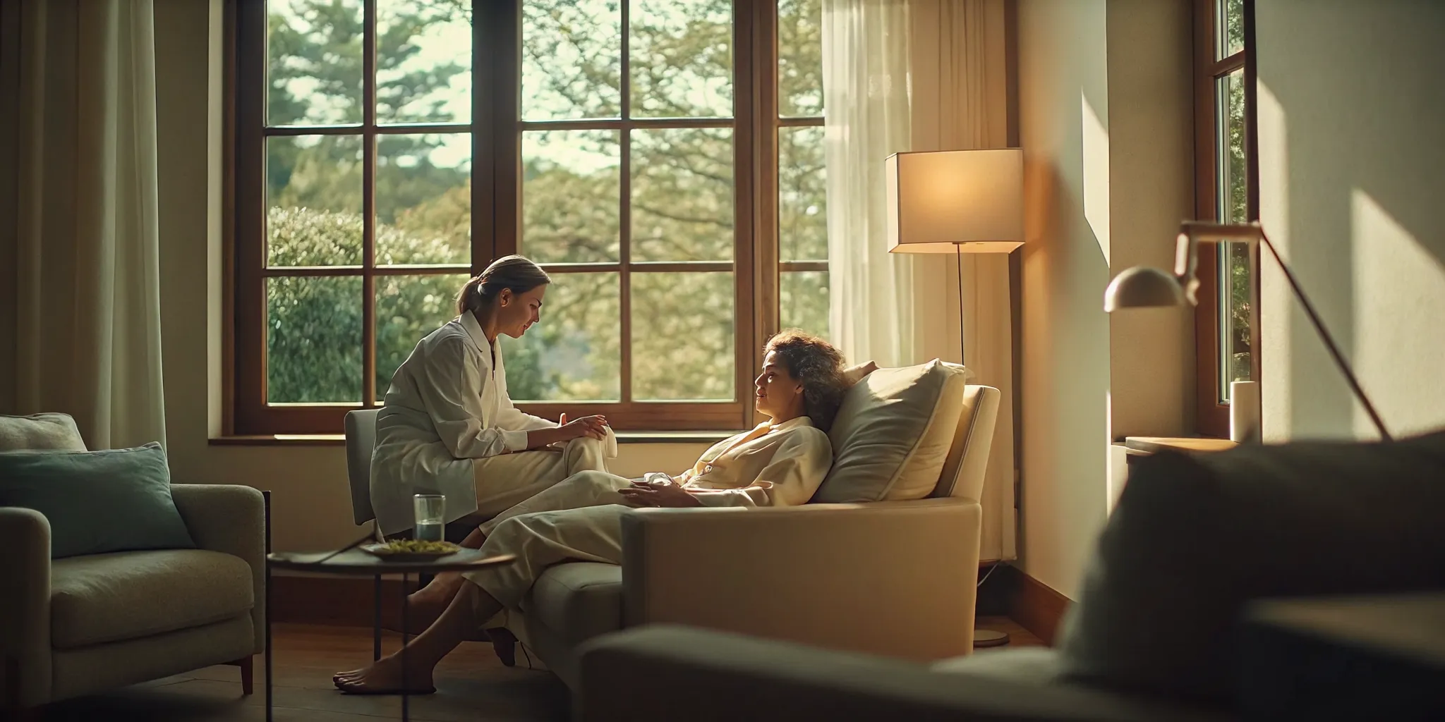 Medical professional monitoring a patient in a luxury detox room at Legacy Healing NJ