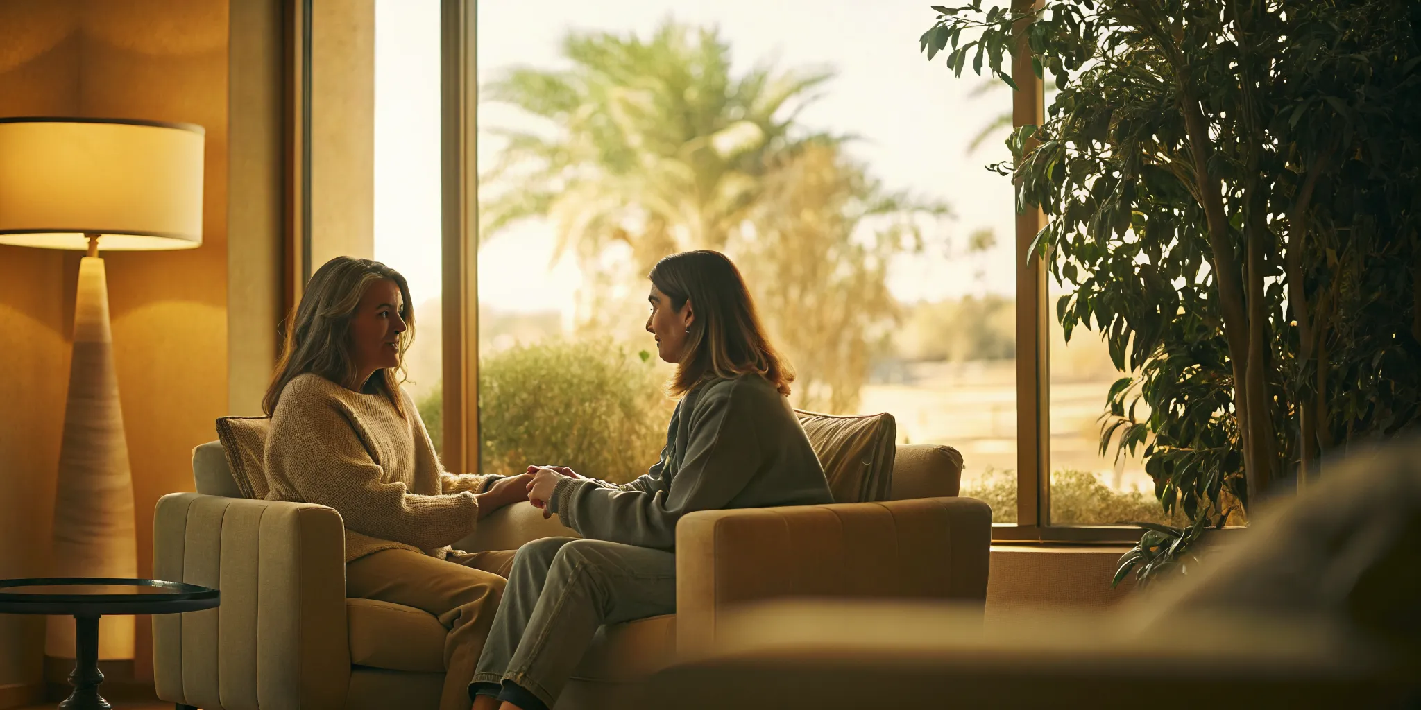 Therapy session in a private office at a luxury New Jersey addiction treatment center