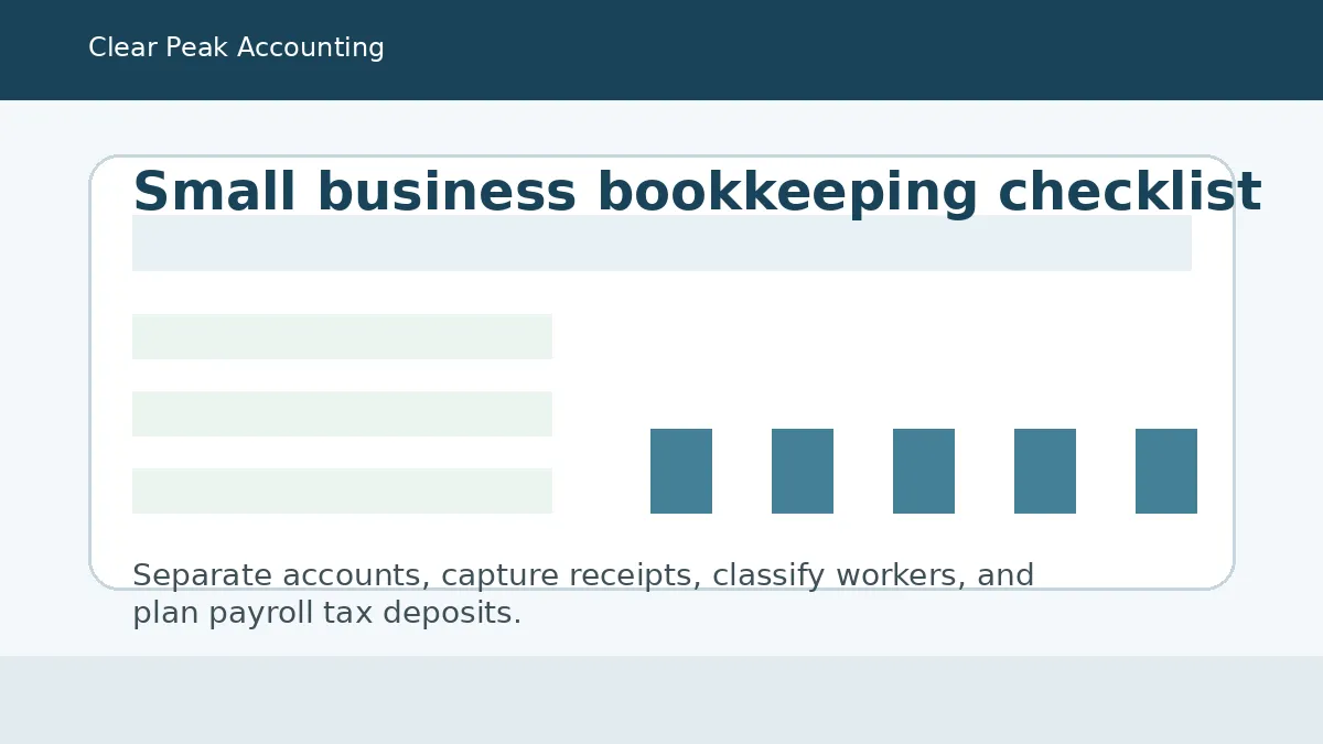 Checklist showing how to prevent small business bookkeeping mistakes