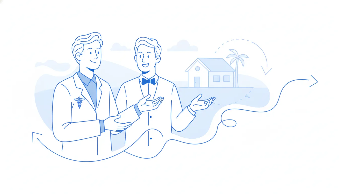 California physician and accountant discussing a real estate sale and tax timeline