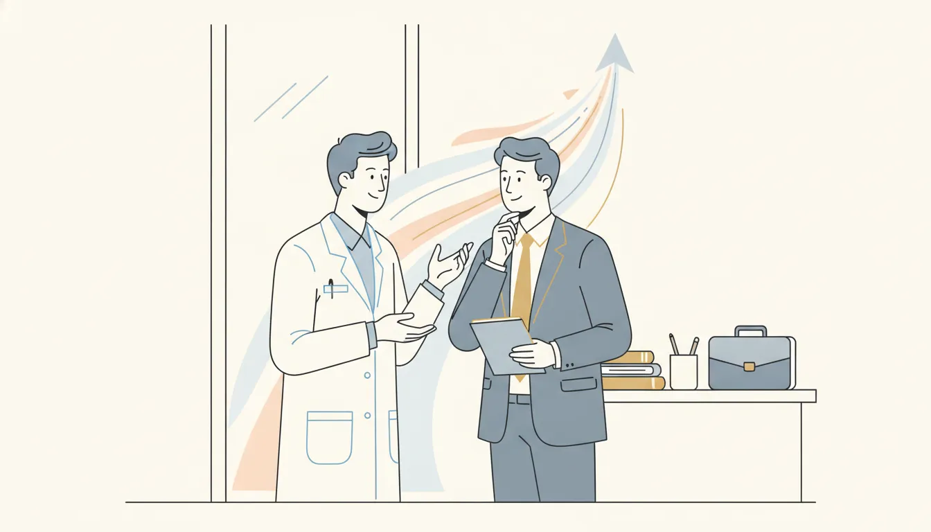 Healthcare professional discussing income planning with a tax advisor
