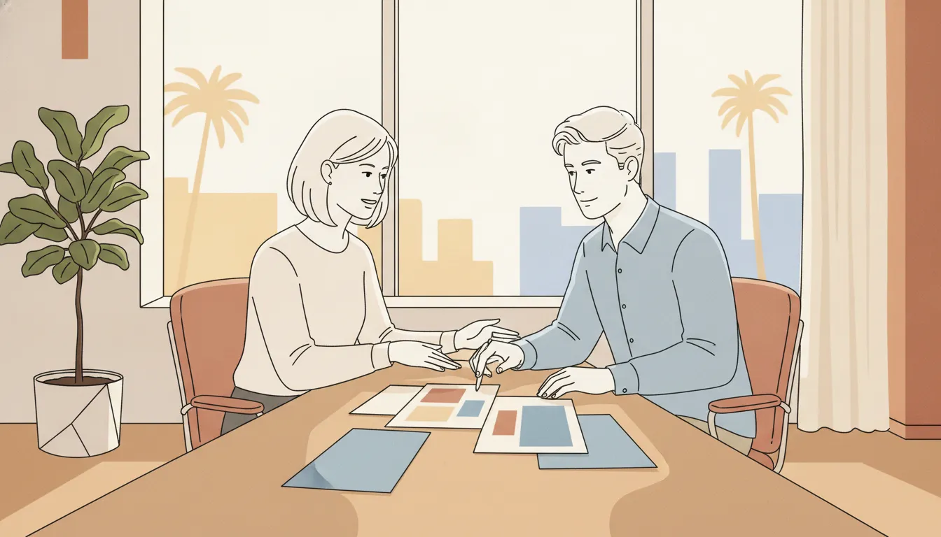 CPA and physician reviewing a repayment assistance plan in a California accounting office