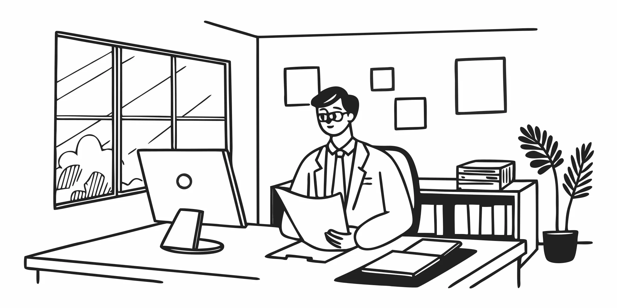 California physician reviewing professional corporation tax records