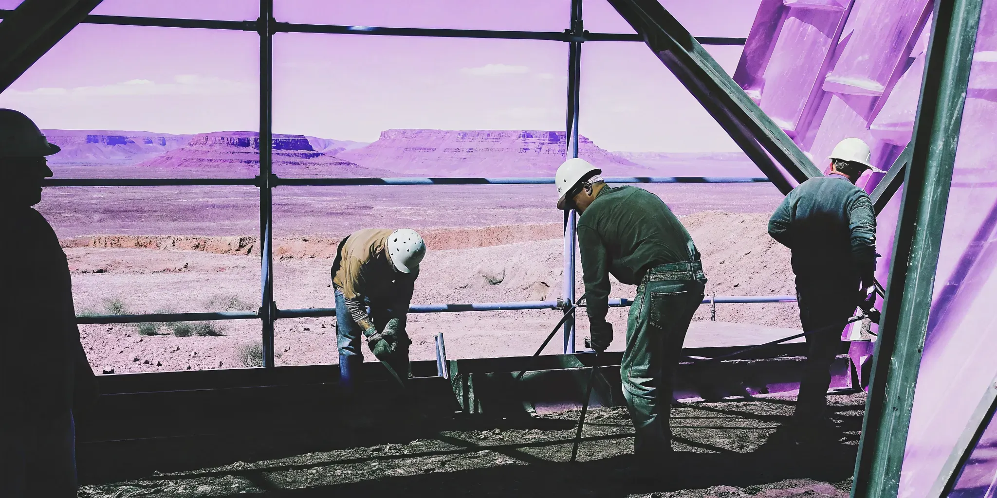 Custom home foundation construction with Western Colorado mesas in the background