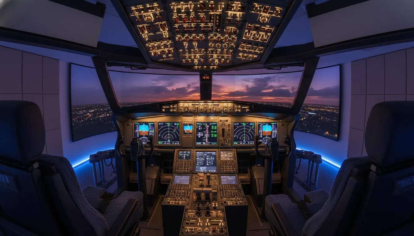 Commercial flight simulator cockpit for ATP-CTP training