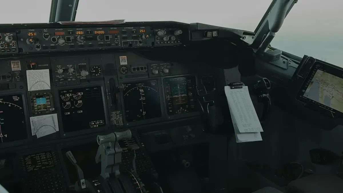 Aircraft cockpit controls used for international pilot training preparation