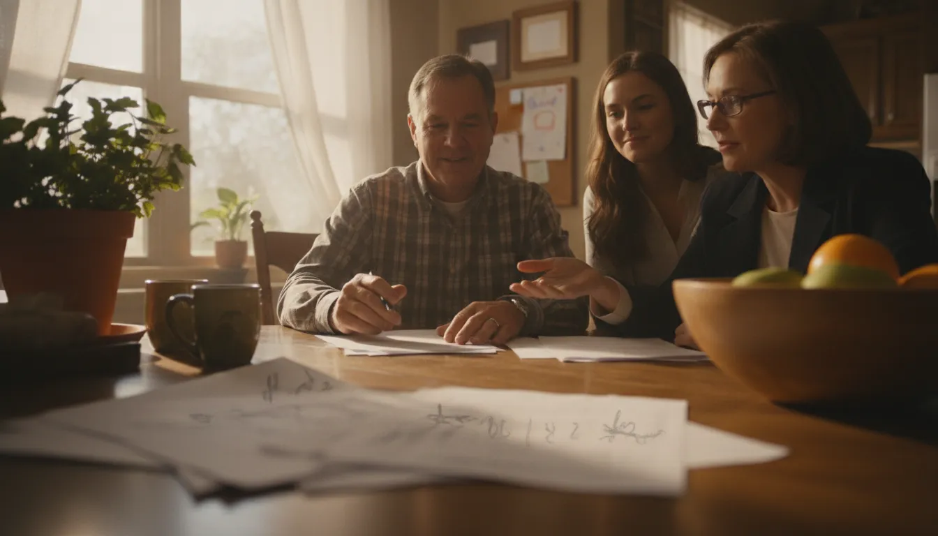 Texas homeowner reviewing heat pump receipts and documentation for a federal tax credit claim