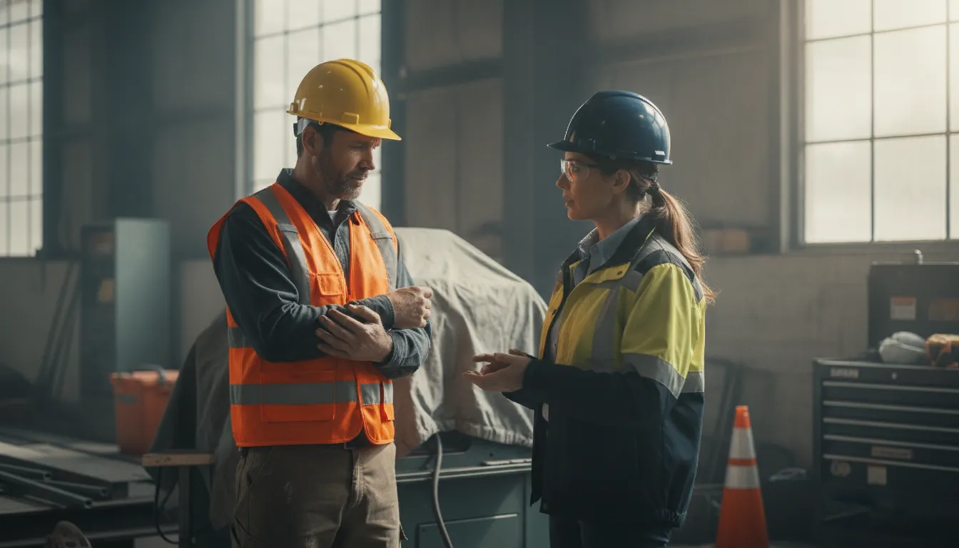 Injured Ontario worker discussing next steps after a workplace injury