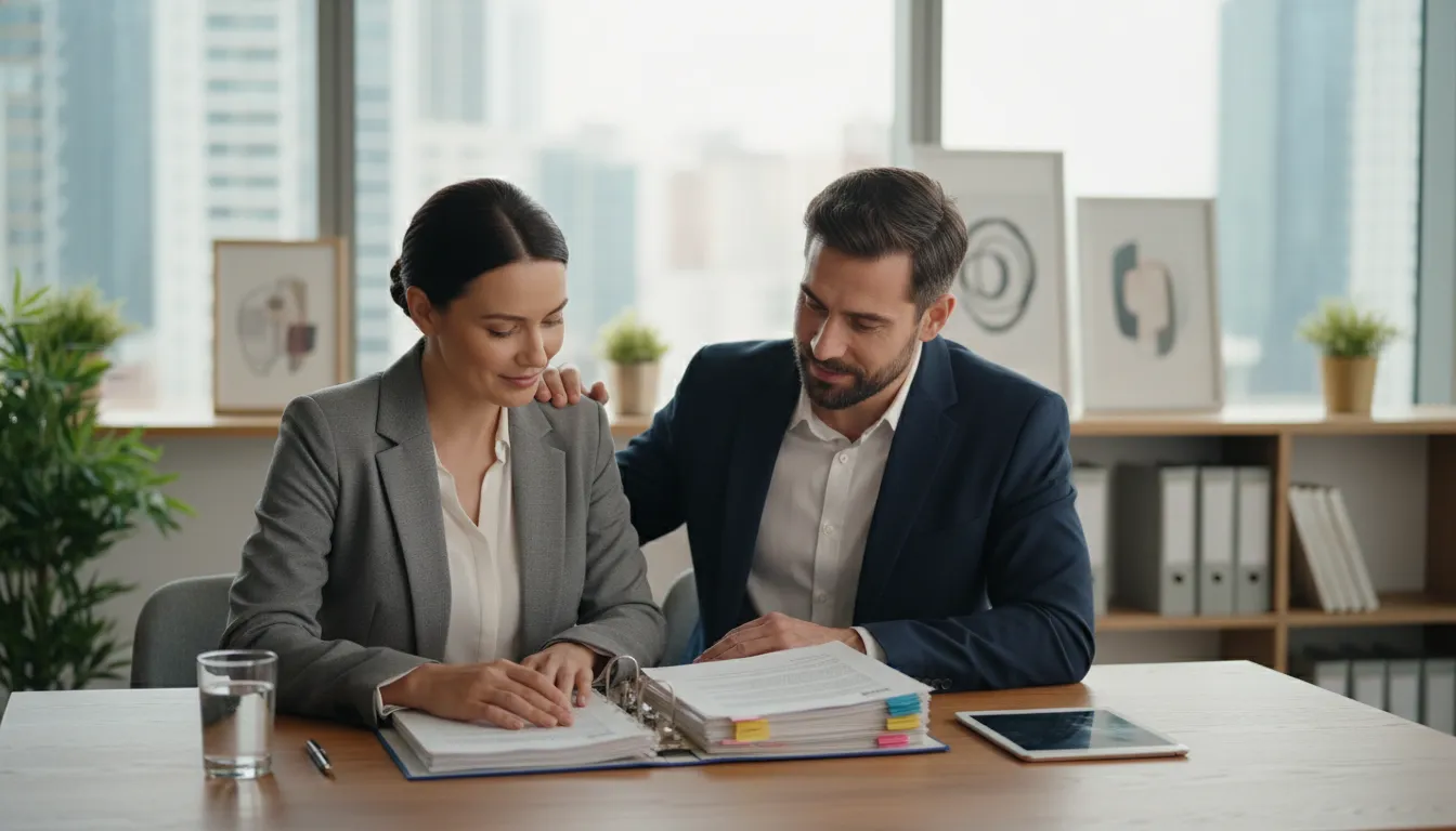 Worker discussing a WSIB mental stress claim Ontario file with a representative