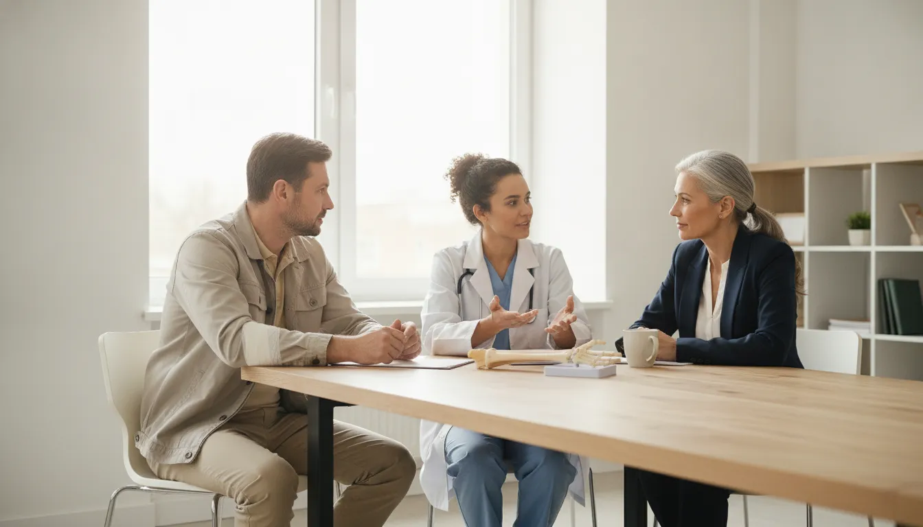 Worker and health professional discussing functional abilities for a return to work