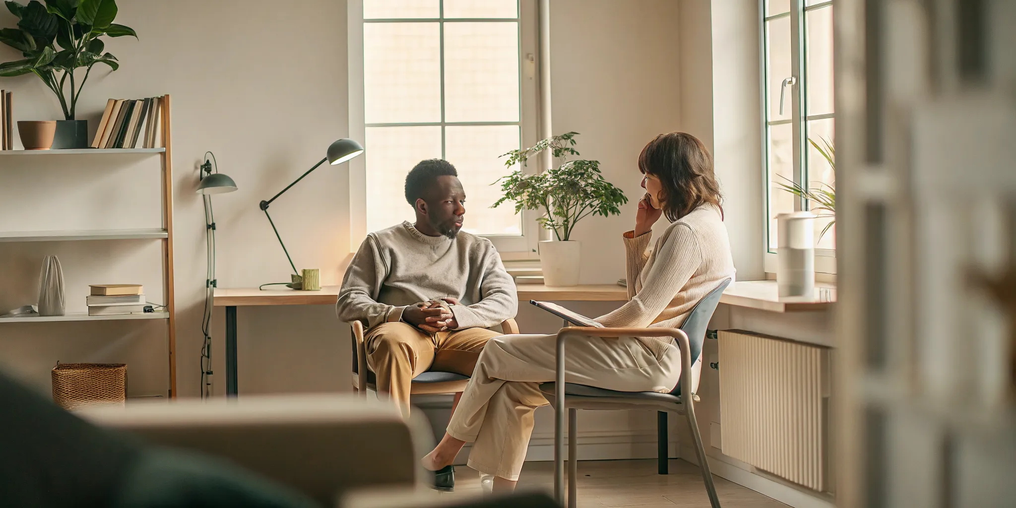 Ontario worker discussing a WSIB workplace violence claim with a support professional