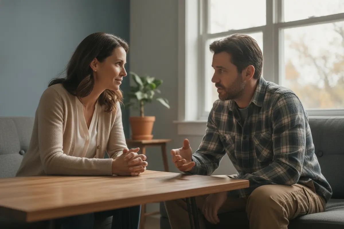 Union steward listening to a worker in a private, supportive conversation