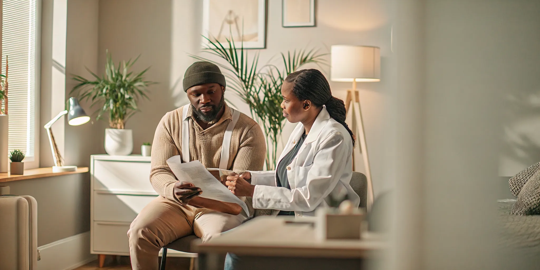 Injured Ontario worker and healthcare provider reviewing WSIB Form 8