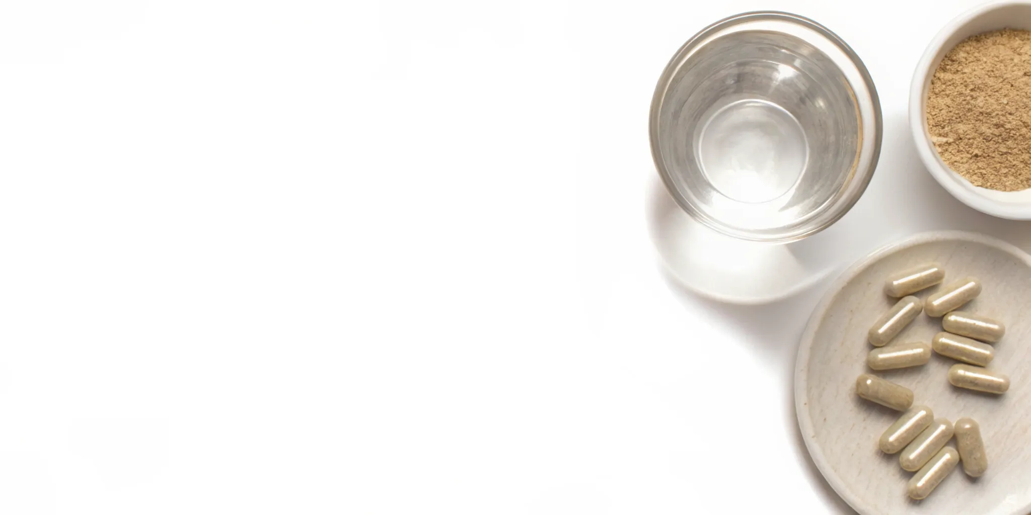Digestive health supplements alongside fiber-rich foods and botanical ingredients