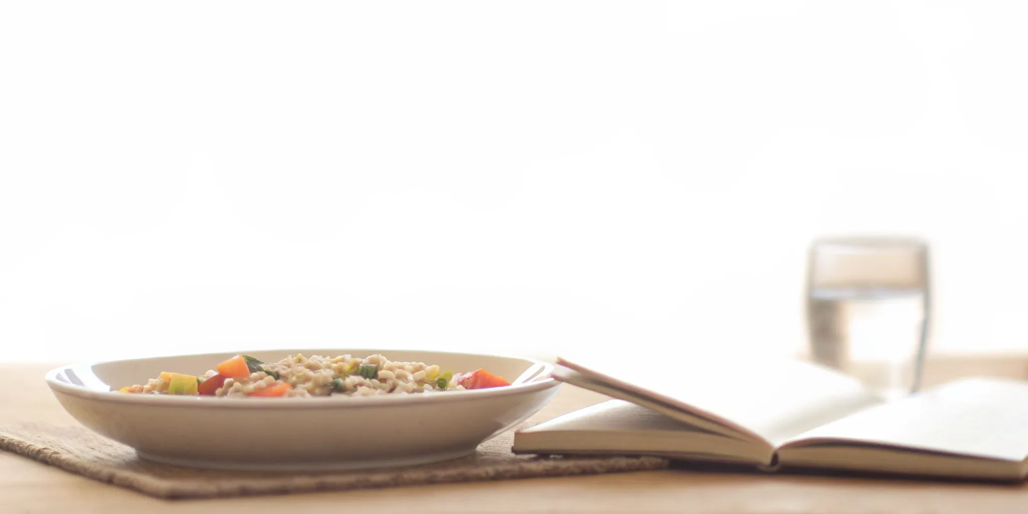 Fiber-rich meal and symptom journal for tracking perimenopause bloating
