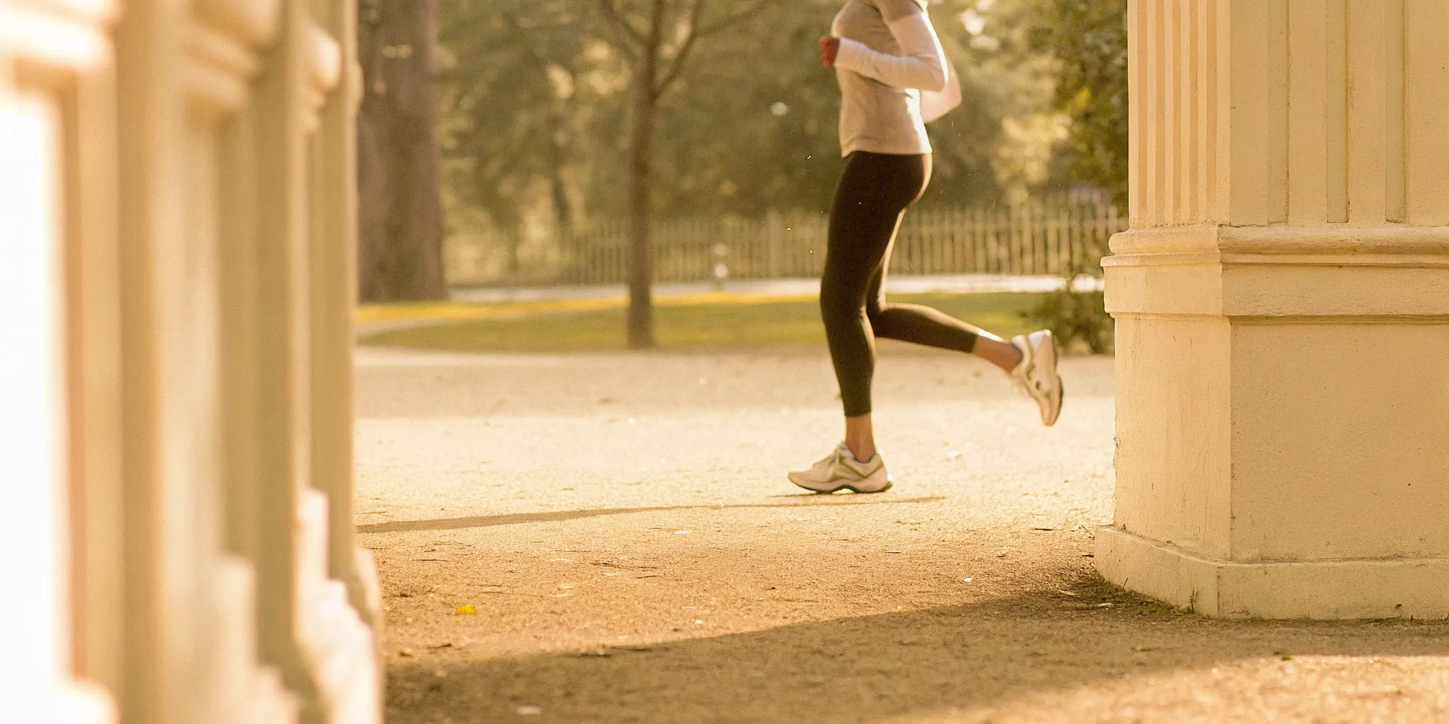 Woman walking as part of an exercise and gut health routine