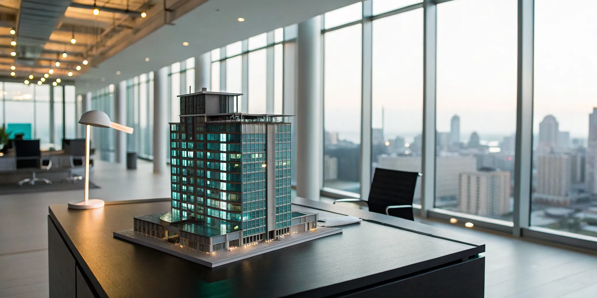 Architectural model showing what a cost segregation study analyzes to find property tax savings.