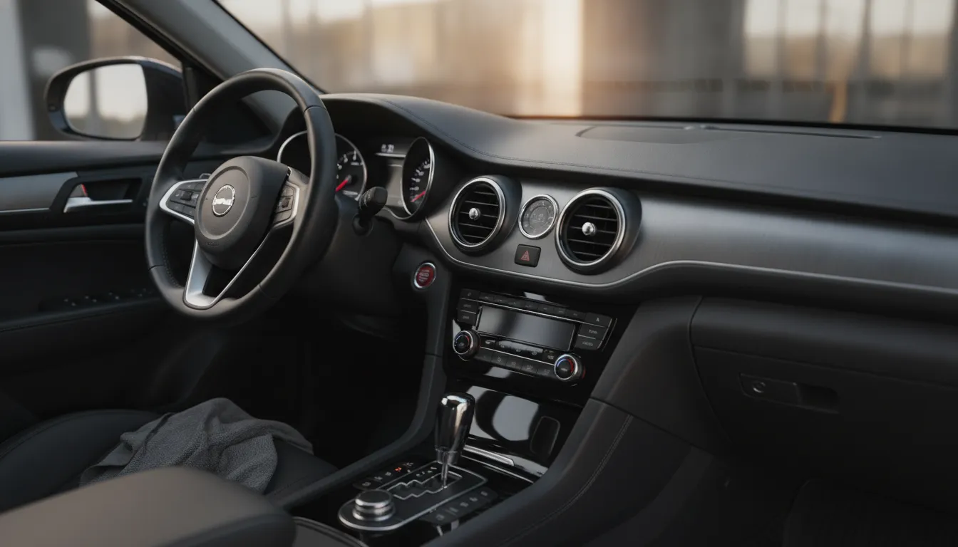 Car dashboard and odometer showing mileage for trade-in valuation