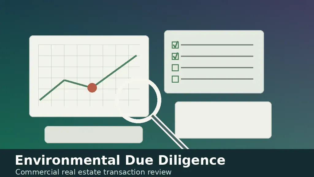 Environmental due diligence commercial real estate review with site records and property plans