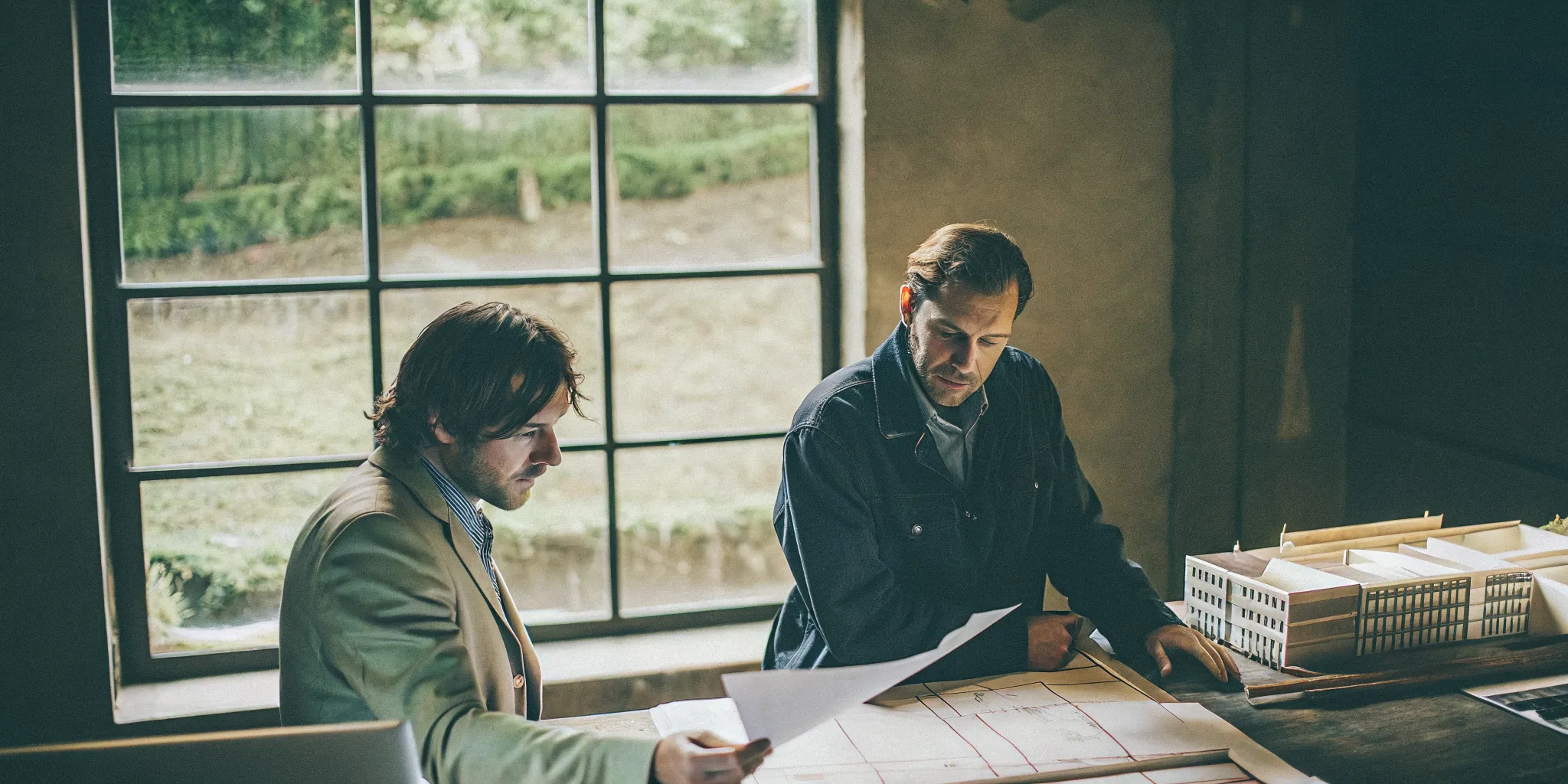 Commercial property buyer and environmental consultant reviewing a Phase I ESA before closing