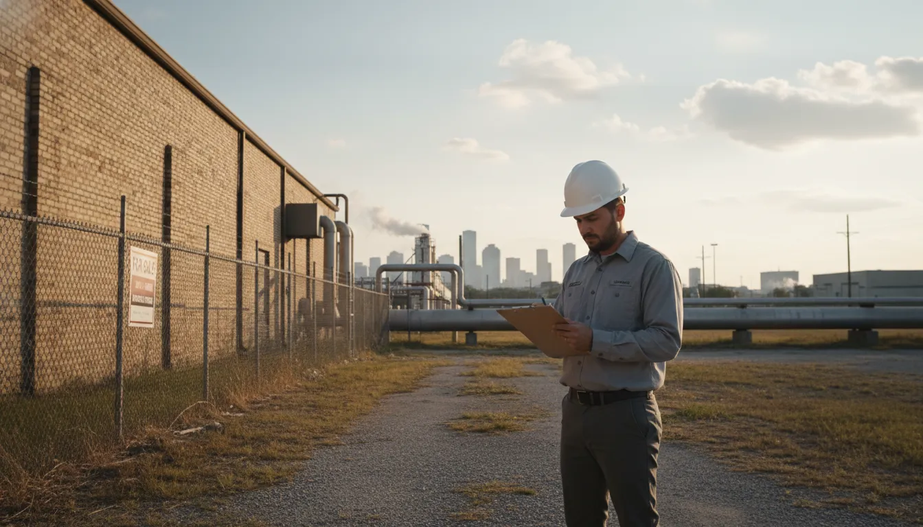 Phase 1 environmental site assessment Houston field inspection for a commercial property