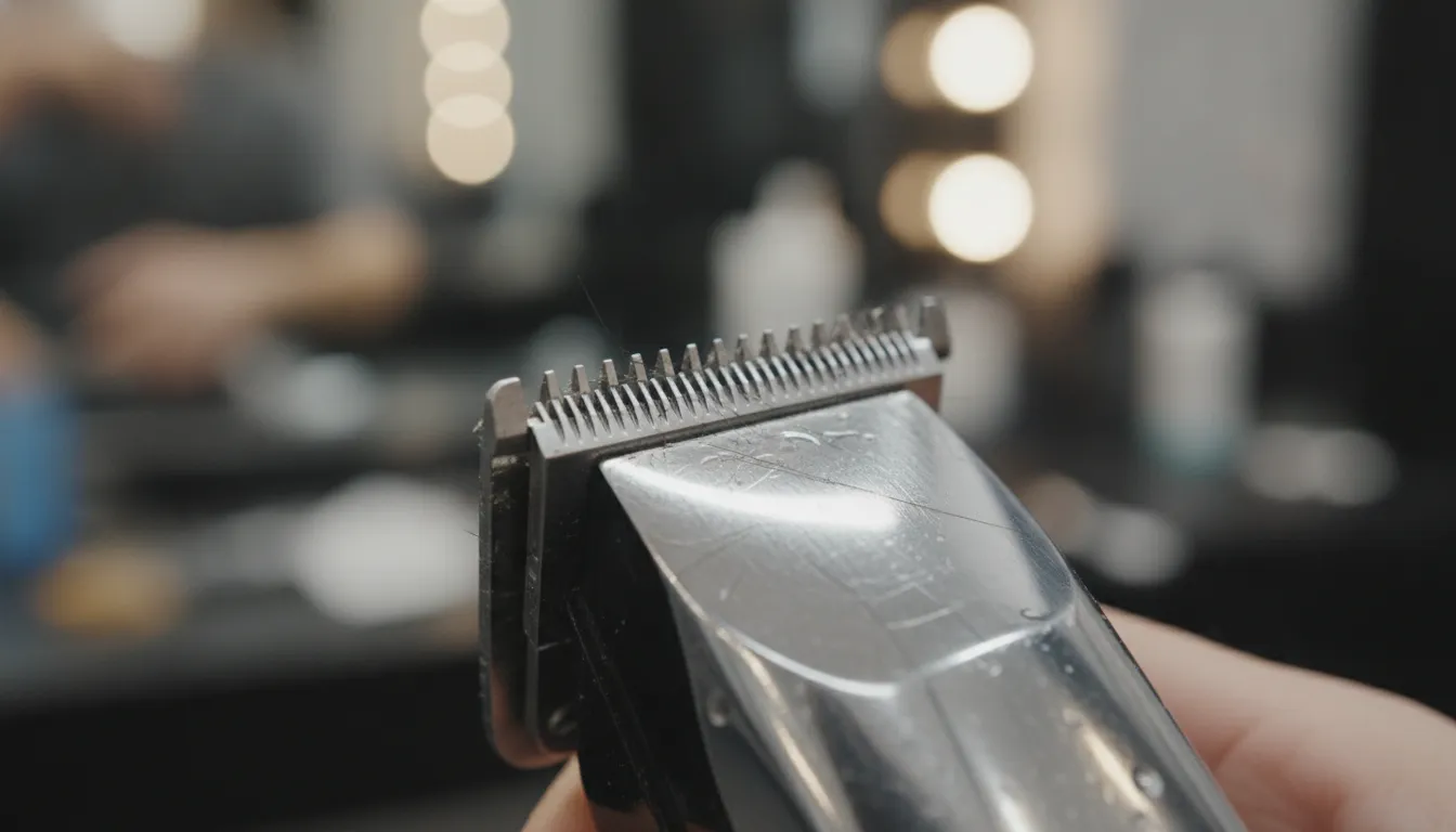 close up of a professional zero-gapped trimmer blade
